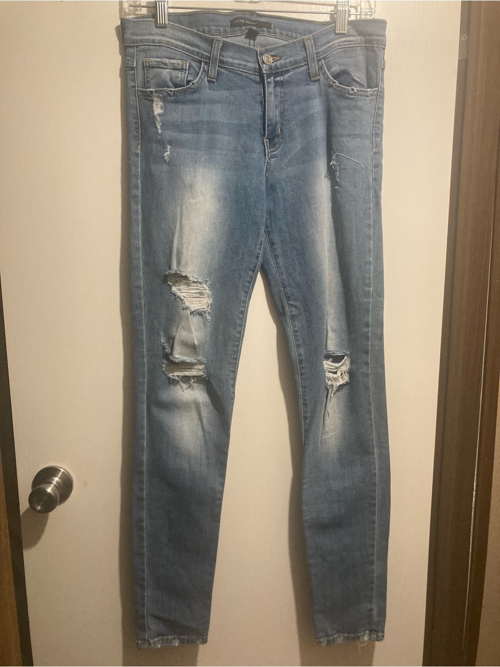 Flying Monkey Light Blue Ripped Skinny Jeans